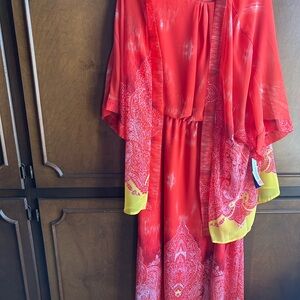 Peter Nygard Fiery coral dress with jacket